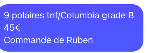 Commande personnalisée Ruben