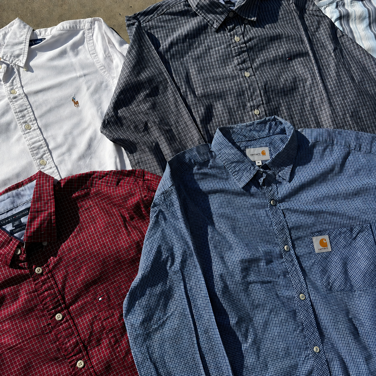 Lot de chemises de marque d'occasion en gros — box Vinqa — vue d'ensemble du lot